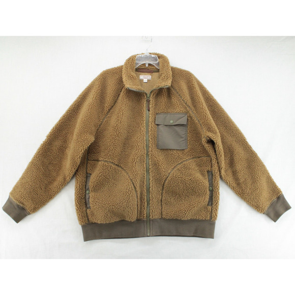 Wallace & Barnes Nordic Sherpa Fleece Jacket Men XXL Brown Shawl Collar Outdoors - Picture 1 of 8